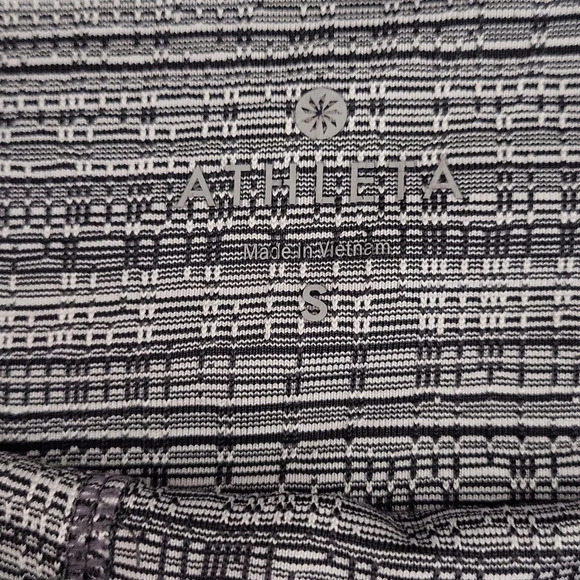 🛍Athleta Womens S Grey High Rise Jacquard Chaturanga Athletic Leggings Workout - Picture 3 of 8